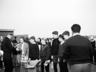 Amrum 1963 - Siegerehrung: Ursula, Antje, Bernd, Uwe, Horst, Hartmut, Ulf
