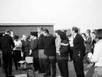 Amrum 1963 - Siegerehrung: Frau Dronske, Frau Witt, Herr Witt, Dr. Schnoor, Herr Nitsche, Frau Gutzeit, Frl. Leue, Herr Holm