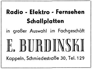 E. Burdinski - Anzeige von 1956