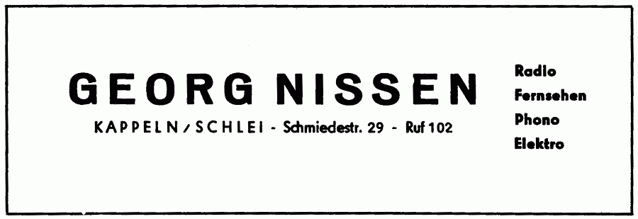 Georg Nissen - Anzeige von 1961