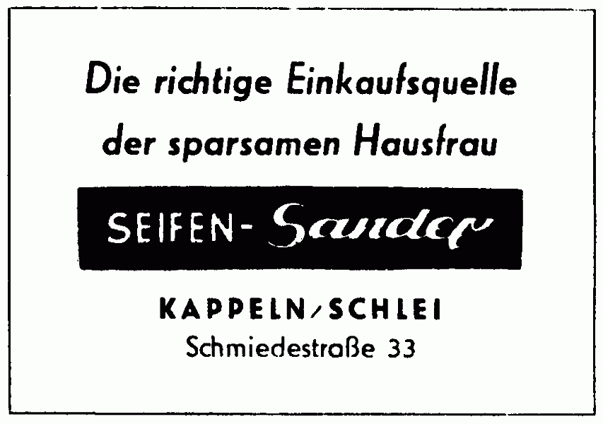 Seifen-Sander - Anzeige von 1962