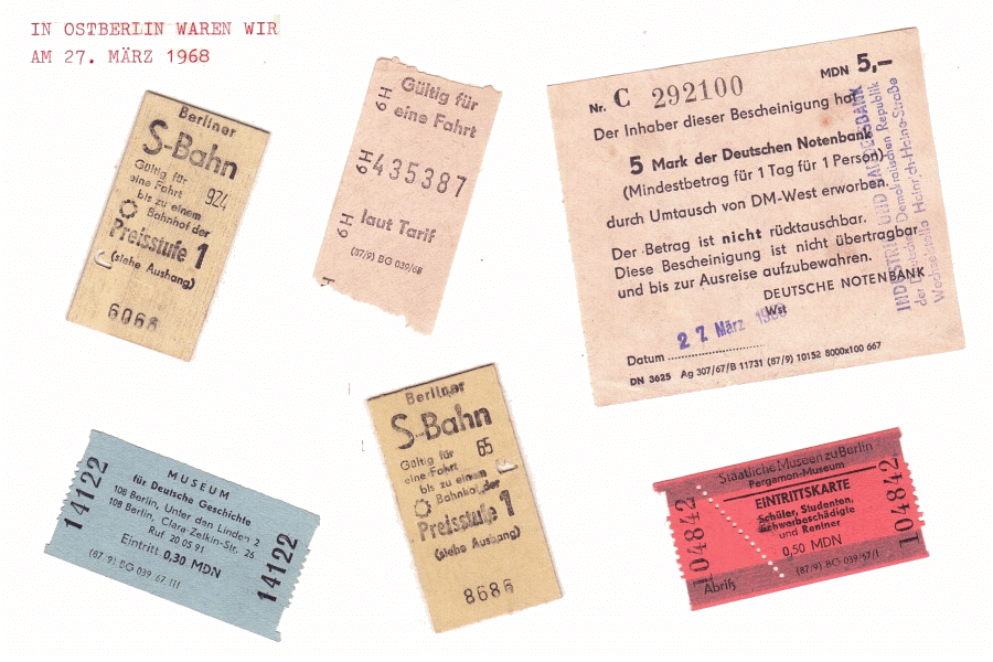 Berlin 1968 - Ost-Berlin-Tickets