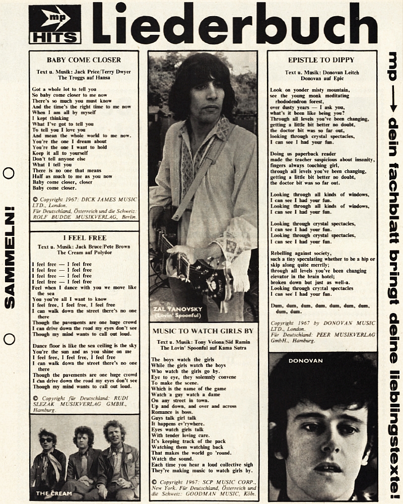 Musik Parade 10/1967 - Songtexte