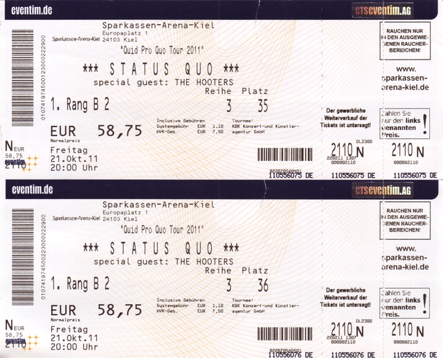 Status Quo - Tickets - Kiel 2011