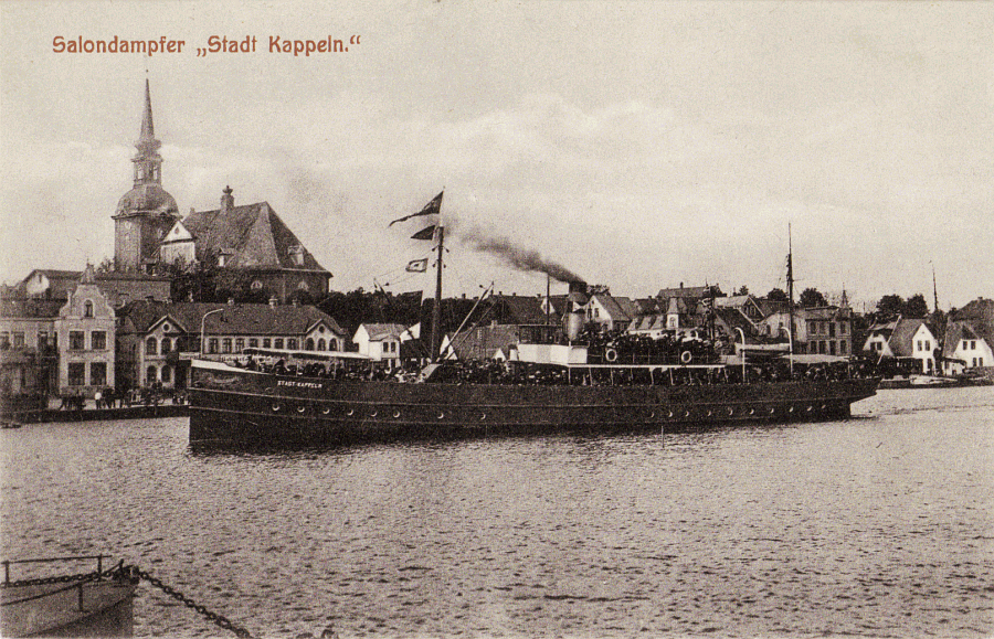 Kappeln um 1910 - Salondampfer „Stadt Kappeln“