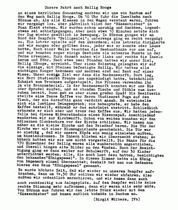 KHS-Jahresbericht 1962/63 - Klassenfahrt nach Rantum